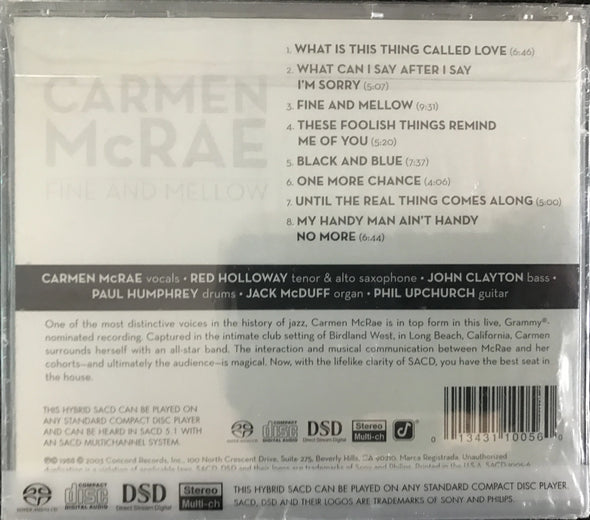 Carmen McRae "Live at Birdland West" Super Audio CD