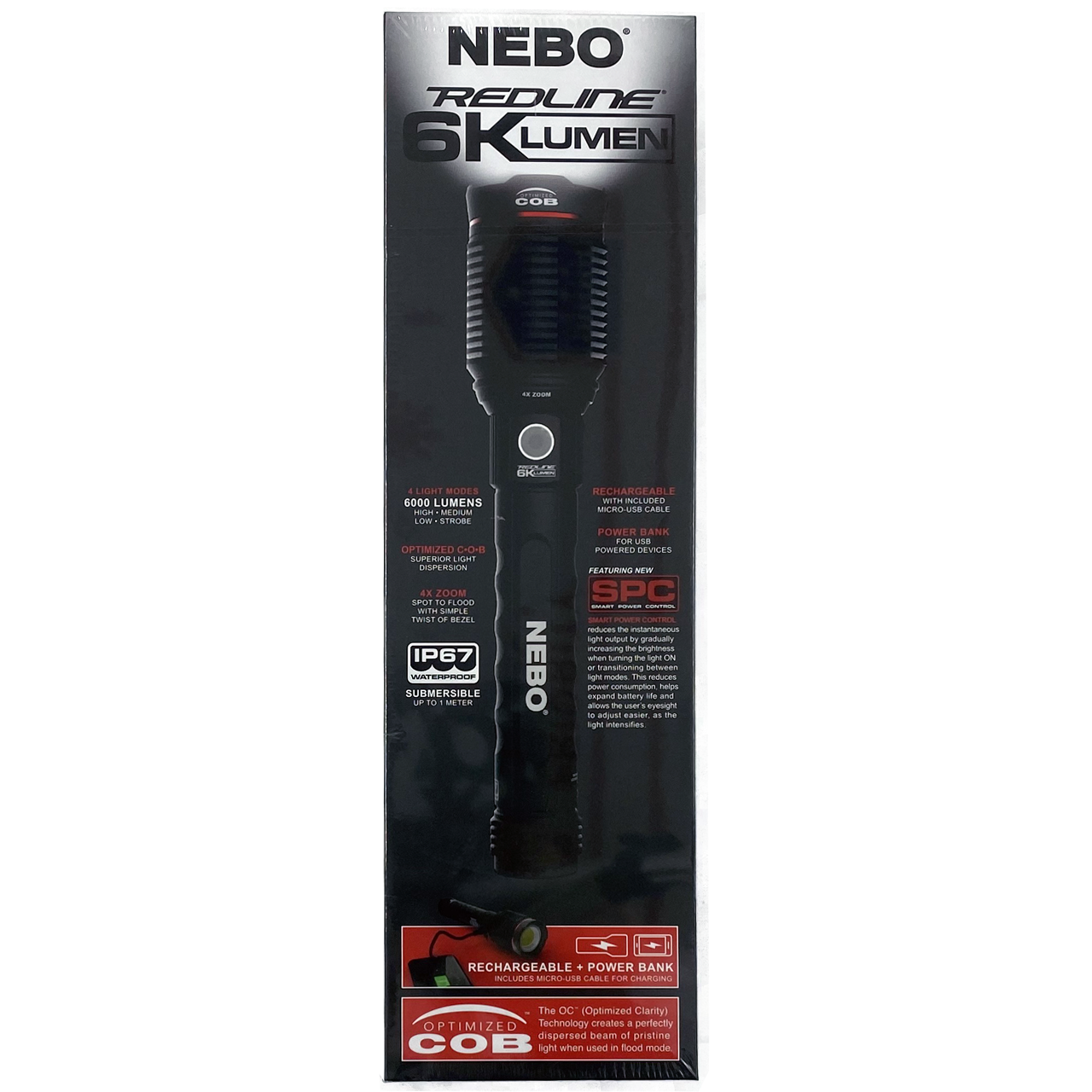 nebo 6000 lumen flashlight Nebo Redline 6K Rechargeable Flashlight #6822 – Custom Audio Shop
