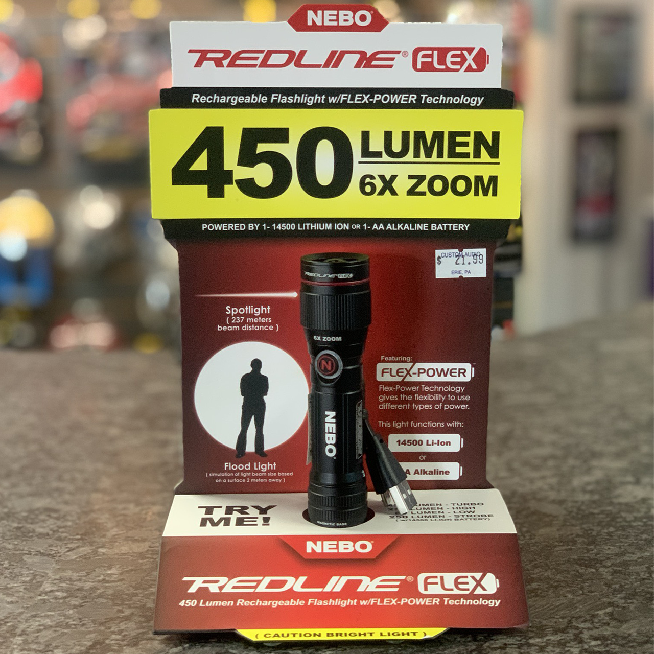 Nebo Redline Flex Rechargeable Tactical Flashlight With Flex-Power™Tec – Custom Audio Shop