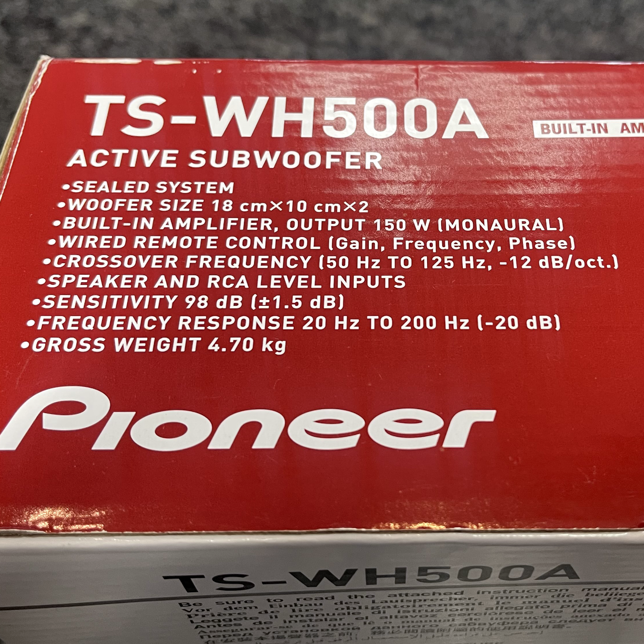Pioneer TS-WH500A HVT Sealed Active Subwoofer – Custom Audio Shop
