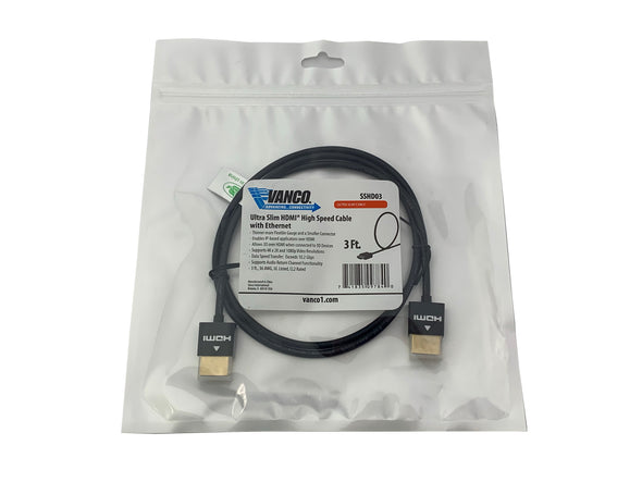 vanco ultra slim hdmi® high speed cable with ethernet