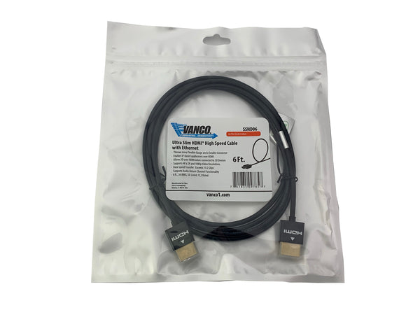 vanco ultra slim hdmi® high speed cable with ethernet